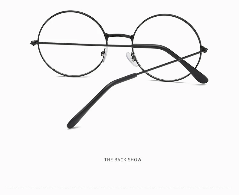 SAOIOAS, Ретро стиль, металлическая оправа, прозрачные линзы, очки, модные, Гарри, очки, очки, черные, негабаритные, круглые, для глаз, очки
