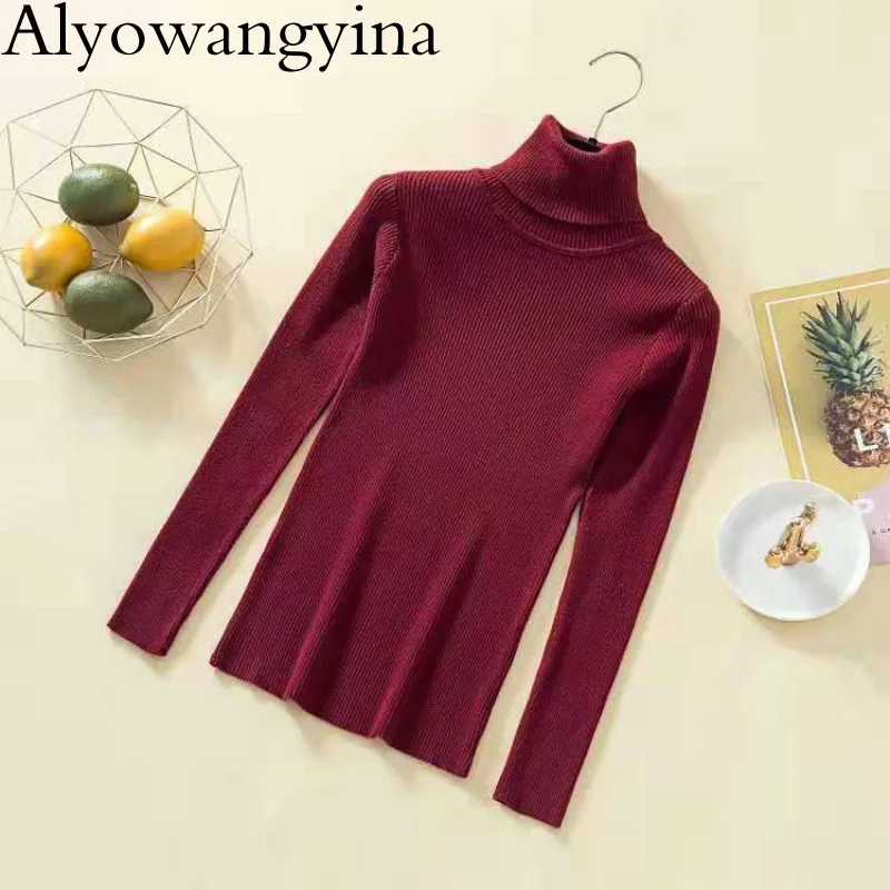 AlyowangyinaSweater Female Autumn Winter Cashmere Knitted Women Sweater And Pullover Female Tricot Jersey Jumper Pull A568