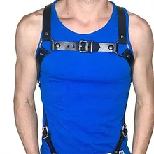 Сексуальный фетиш нижнего белья для мужчин из искусственной кожи, регулируемый сексуальный нагрудный ремень для мужчин, экзотический топ на бретельках, костюмы, сексуальное нижнее белье