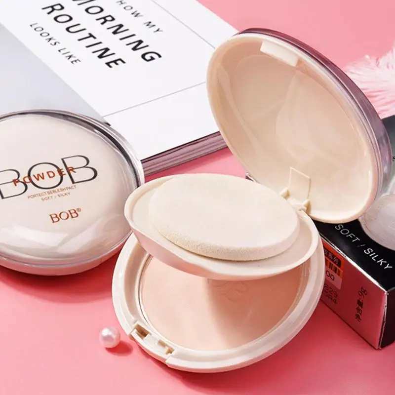 

Matte Pressed Powder Makeup Concealer Oil-control Face Setting Foundation Facial Make Up Compact Powder With Mirror