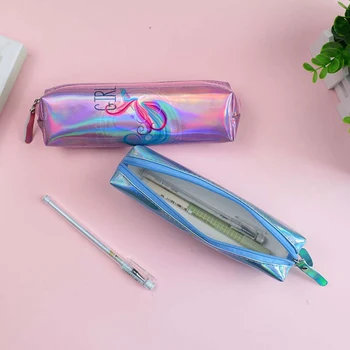 

1pcs Kawaii Halloween Pencil Case Iridescent Laser Cute Beautiful Unicorn Pattern School Supplies Stationery Christmas Gift