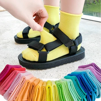 

kids short cotton socks for girls boys toddler fashion sock Spring summer thin mesh children soft colorful sock baby accessories