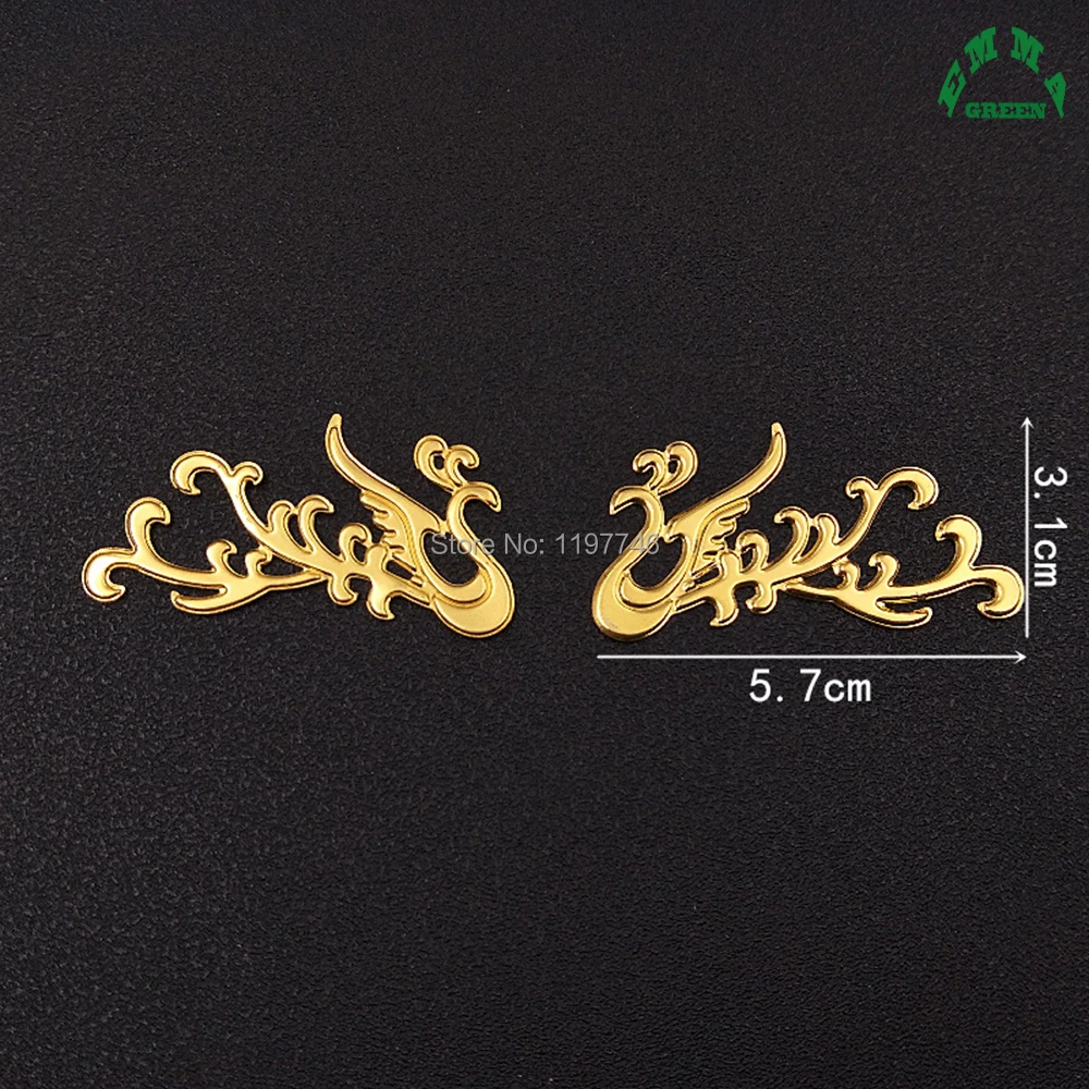 Phoenix Embellishments 10pcs Blue Enamel Phoenix Vintage Charm Pendant Flat back Button Embellishment Scrapbooking DIY Crafts