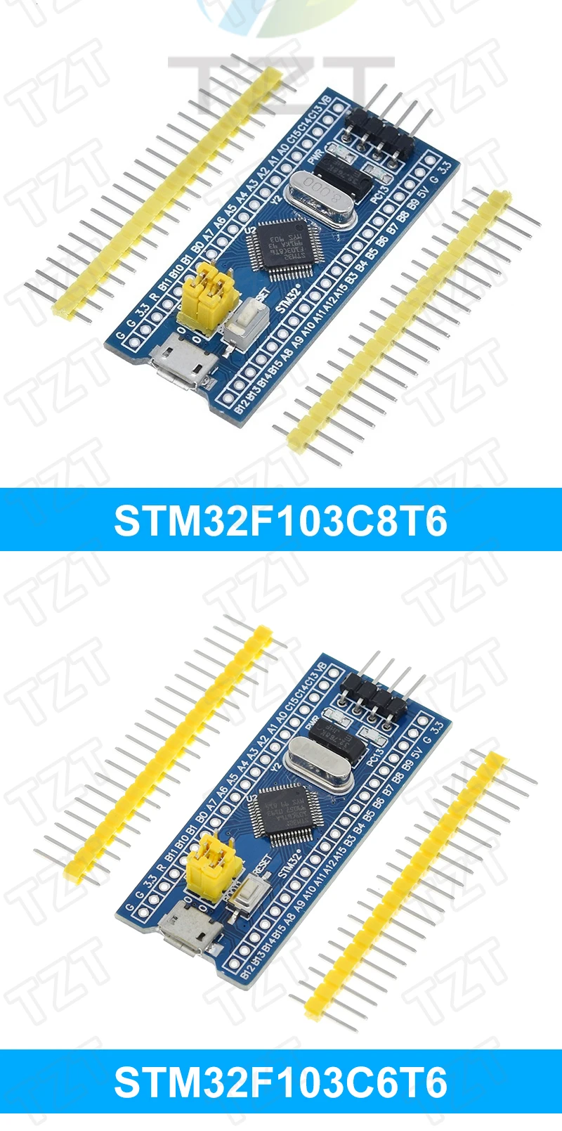 TZT STM32F103C8T6 CH32F103C8T6 ARM STM32 Minimales System-Entwicklungsboard STM32F401 STM32F411 + ST-LINK V2 Download-Programmierer – Detail 13