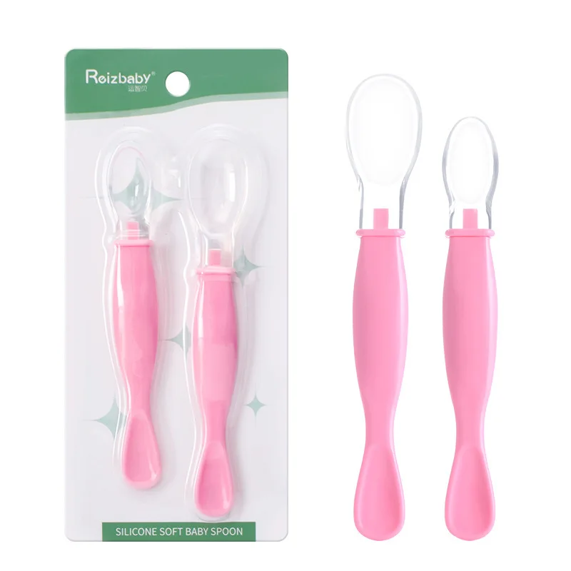 Colher Silicone Baby Spoon Safe Infant Feeding Dishes Tableware Soft Flatware Children Food Kids Feeder Tools Cheap Stuff |