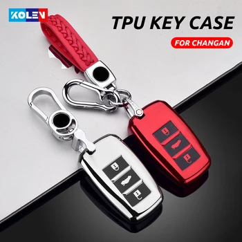 

New Soft TPU Car Remote Key Case Full Cover Holder For Changan Eado CS35 CS75 Oushang A600 A800 2018 Auto Smart Key Accessories