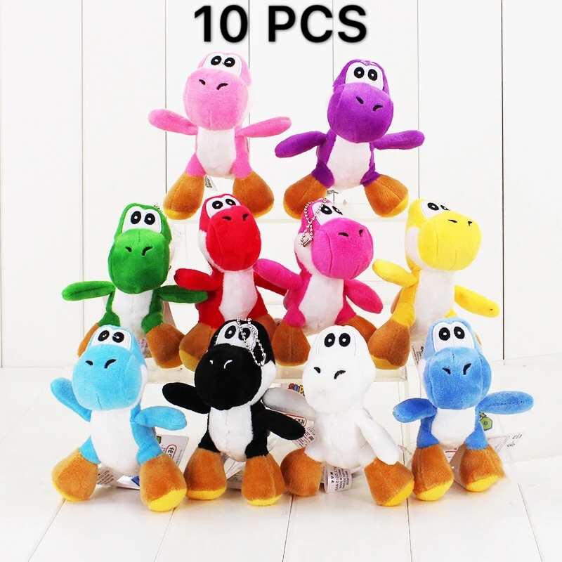 10 шт./лот Супер Марио Bros yoshi Дракон мягкая плюшевая игрушка кукла 10 цветов мягкий брелок Подвески