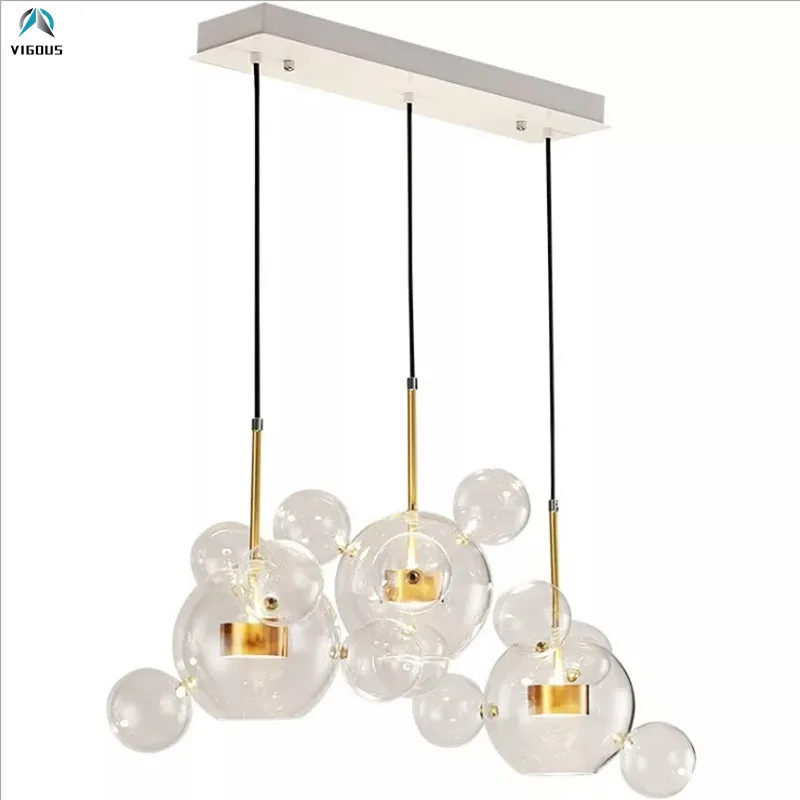 

Nordic Clear Glass Led Pendant Light Gold Copper Hanging Lamp Living Room Lustre Luminarias Led Suspension Lamp