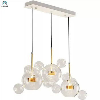 

Nordic Clear Glass Led Pendant Light Gold Copper Hanging Lamp Living Room Lustre Luminarias Led Suspension Lamp