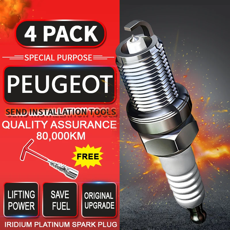 

4pcs Spark Plug Glow Plugs Iraurita Platinum for Peugeot 5008(2017-2019)360THP 400THP380THP 350THP Dual Iridium