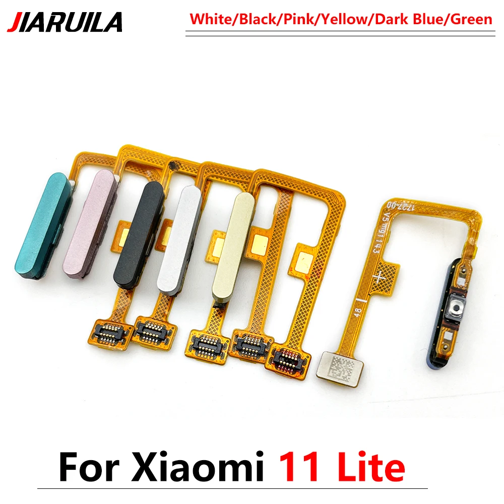 New For Xiaomi Mi 11 Mi11 Lite Fingerprint Sensor Home Return Key Menu Button Flex Ribbon Cable Black White Blue Green