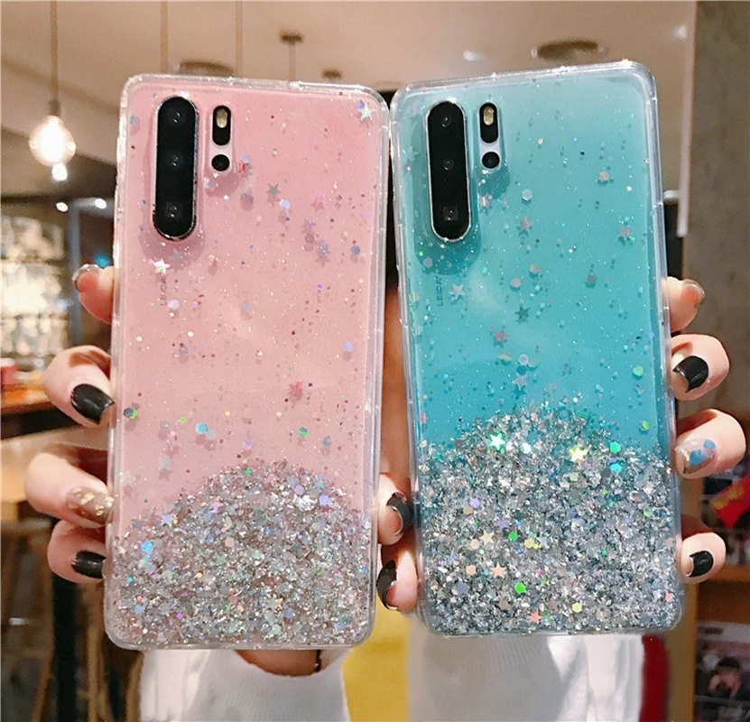 For Huawei P20 P30 Mate 10 20 Nova 3 3i Honor 8X 8A 9 Lite 10i Pro Glitter Gold Foil Soft Clear Silicone TPU Case Cover | Мобильные