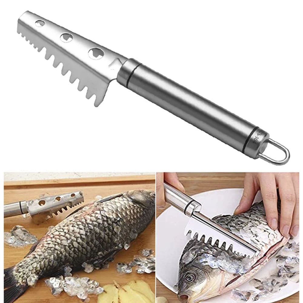 Fish Scaler Brush Stainless Steel Cleaning Fish Skin Remover Cleaner
