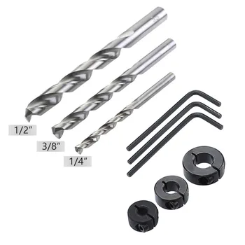 

1/2 3/8 1/4inch Dowel Drilling Jig Kit Hole Punch Locator Guide Woodworking Tool For Precise Positioning Fast Drilling