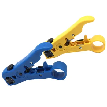 

Flat or Round UTP Cat5 Cat6 Wire Coax Coaxial Stripping Tool Universal Cable Stripper Cutter Stripping Pliers Tool for Network