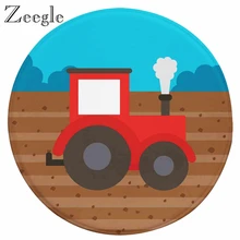 Zeegle круглый ковер для детской комнаты, коврик для дивана, коврик для ног, Детский ковер для занятий спортом, мультяшный принт, украшение для гостиной, напольный ковер
