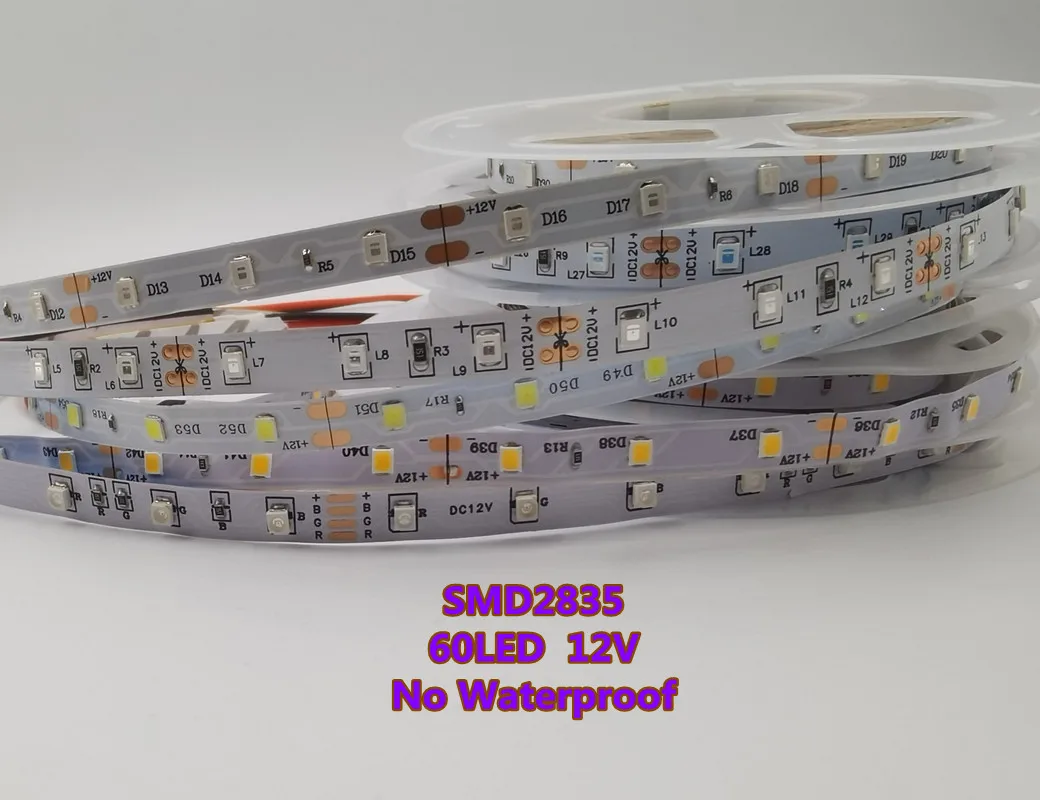 5 Meter 300Leds Non-Waterproof RGB Led Strip Light 2835 DC12V 60Leds/M Flexible Lighting Ribbon Tape White/Warm White/RGB |