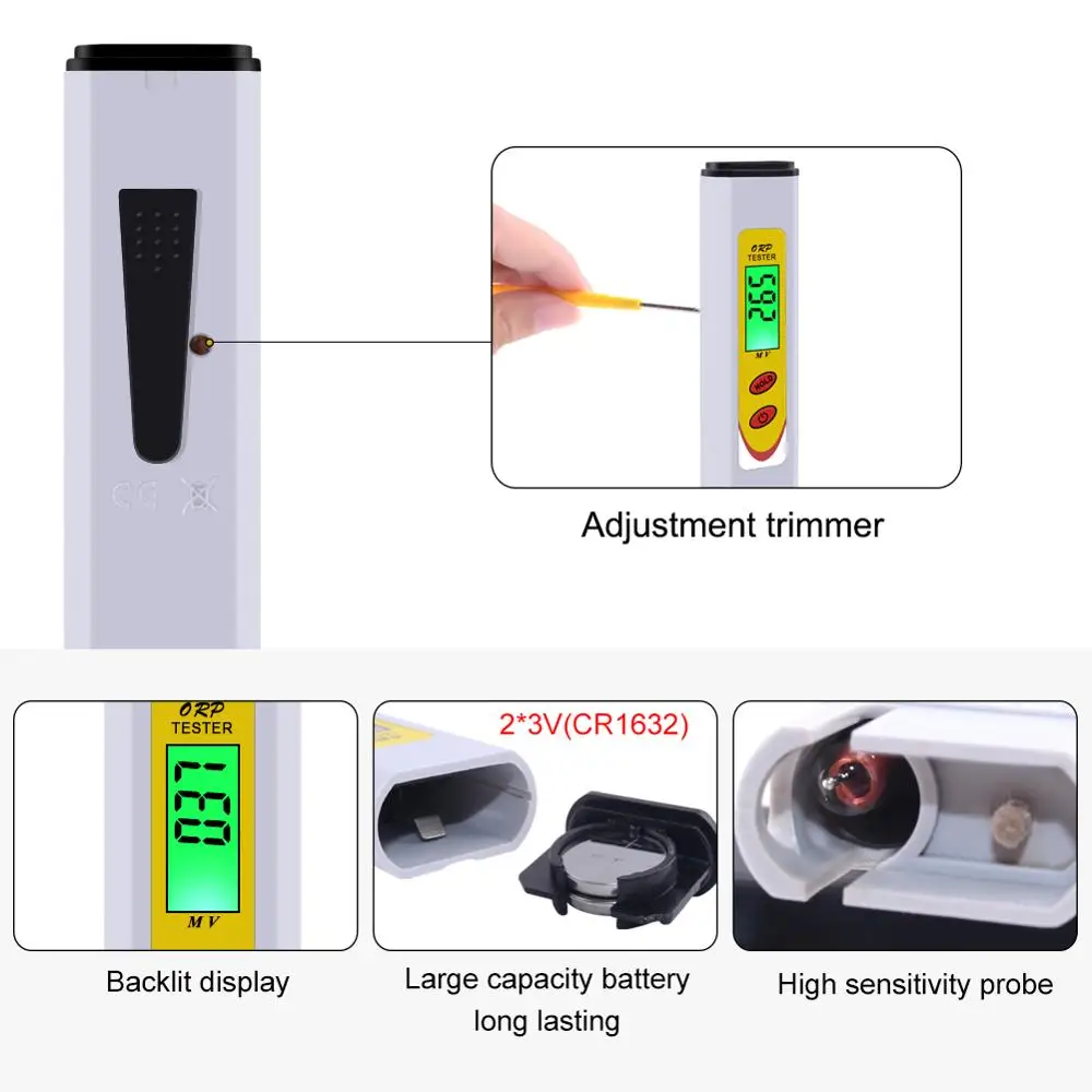 Yieryi Ручной ручка ОВП-инструмент тест качества воды в аквариуме анализатор окисления устройство уменьшения измерения бассейна тоже