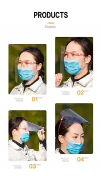 

Full Face Covering Mask Transparent Anti Droplet Dust-proof Visor Shield Stop The Flying Spit Prevent +face Mouth Masks