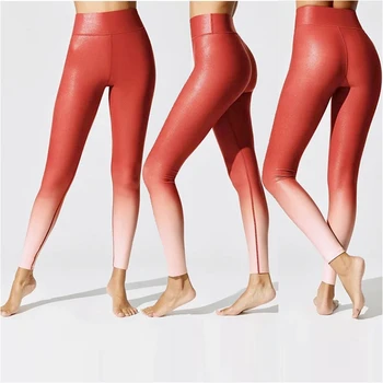 

Metalic Shine High Rise Sport Legging Premium High Waisted Active Compression Stretchy Yoga Legging Fashion Running Tights