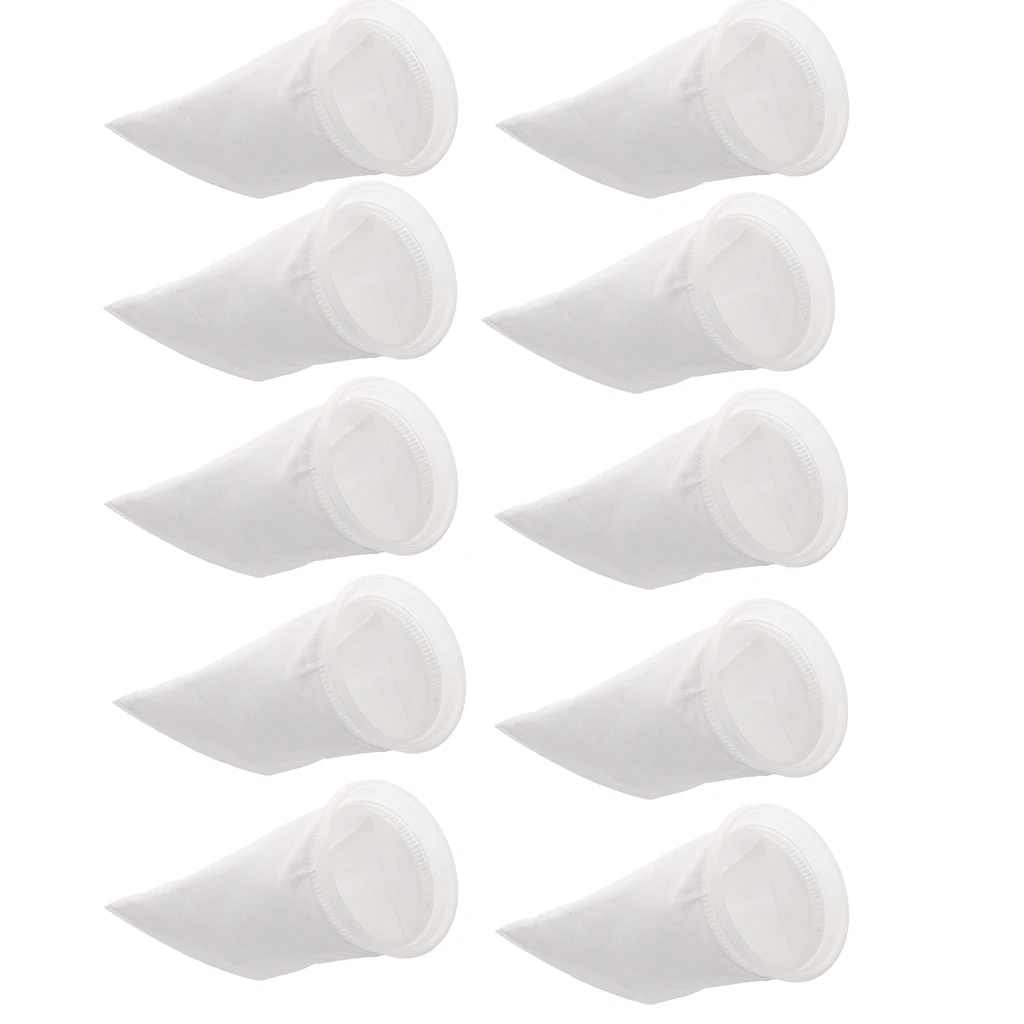 10PCS 150 Micron/100 Micron Fish Tank Aquarium Marine Sump Felt Pre Filter Socks Filter Bags with 4 inch Dia. Mouth - 150um