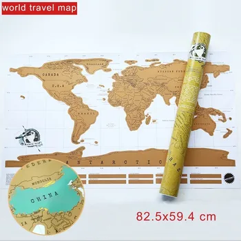 

Deluxe Travel World Scrape Map Scratch Off World Map Personalized Travel Erase Map Room Home Decoration Wall Stickers Supplies