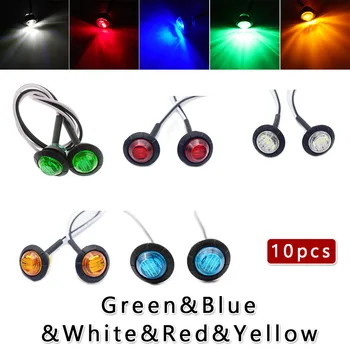 

10pcs Universal 12V 3/4 "LED Round Trailer Side Lamp Indicator Clearance Light Waterproof Car Styling Accessories