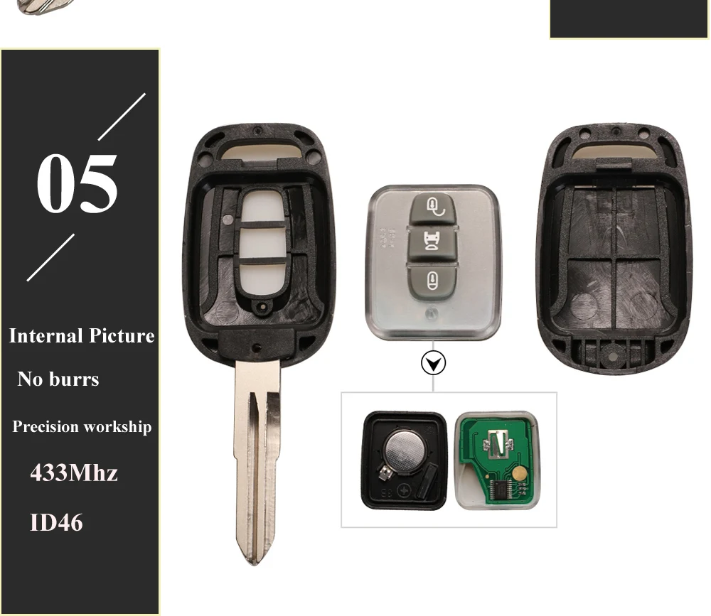 Keyforkess Auto Chiave A Distanza 433Mhz di Controllo ID46 per Chevrolet Captiva Opel Antara 2/3 Bottoni Auto Keyless Fob con pcf7936 di Chip - H0351b449487f4721910b7811d10732db8