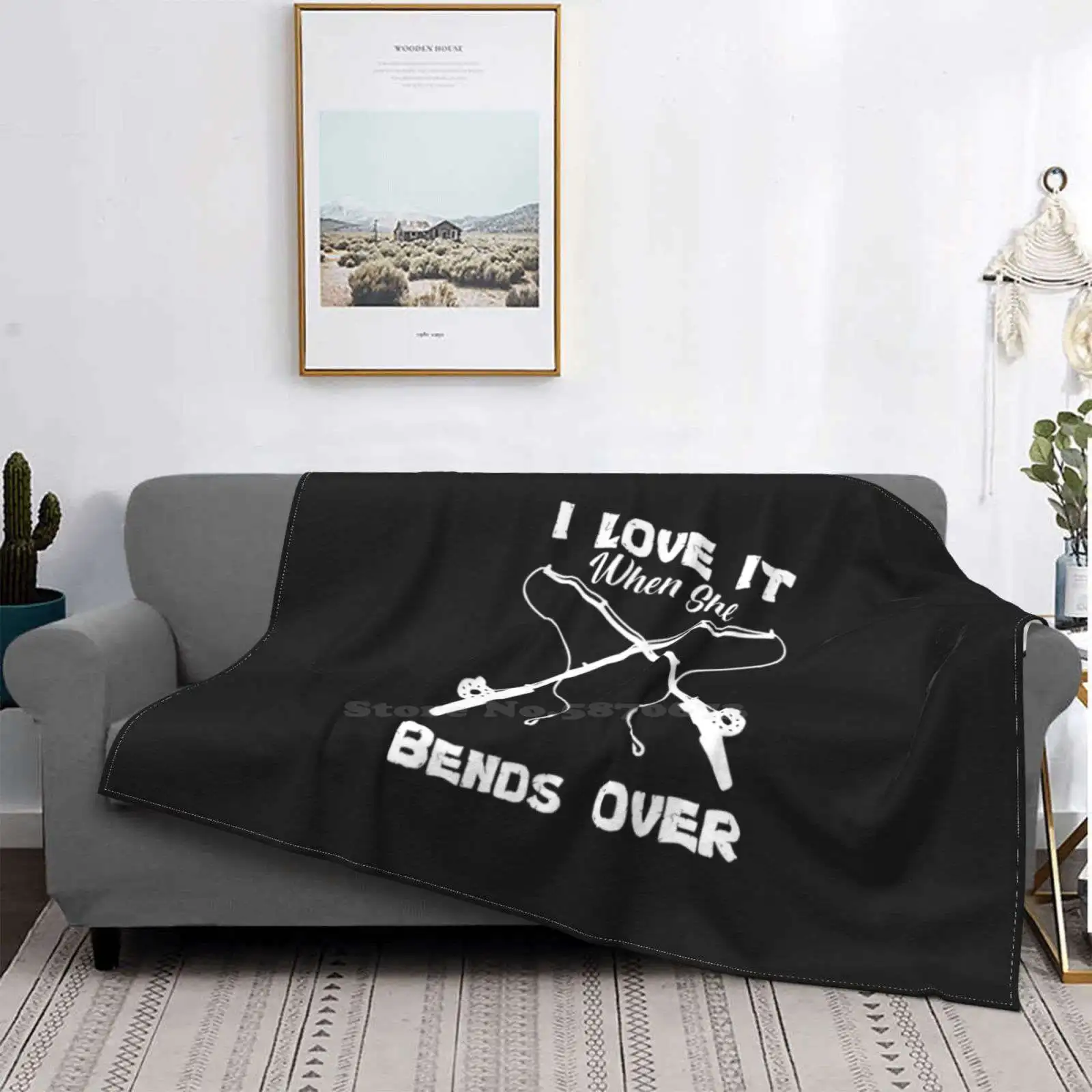 I Love It When She Bends Over Funny Fishing Lover Fa Gift Hot Sale Printing High Qiality Flannel Blanket Hunter Hunting Buck | Дом и сад
