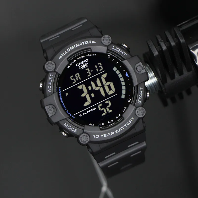 Casio watch men top set 100m Waterproof digital sport quartz Ten years of  electricity military watch men relogio AE-1500WH-8B