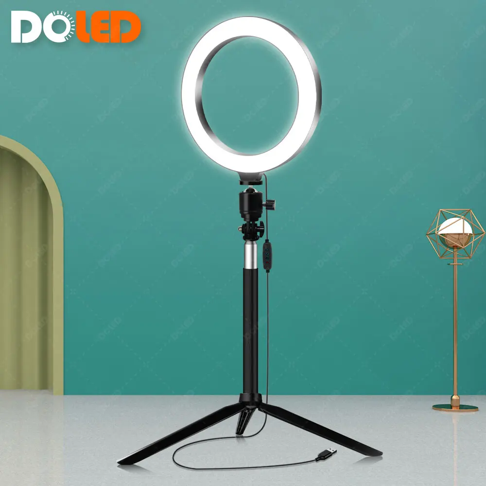 

Mini Selfie Ring Light for Online Conference Circle Lamp Ringlight with Stand Tripod for Photographic Lighting of TikTok Videos
