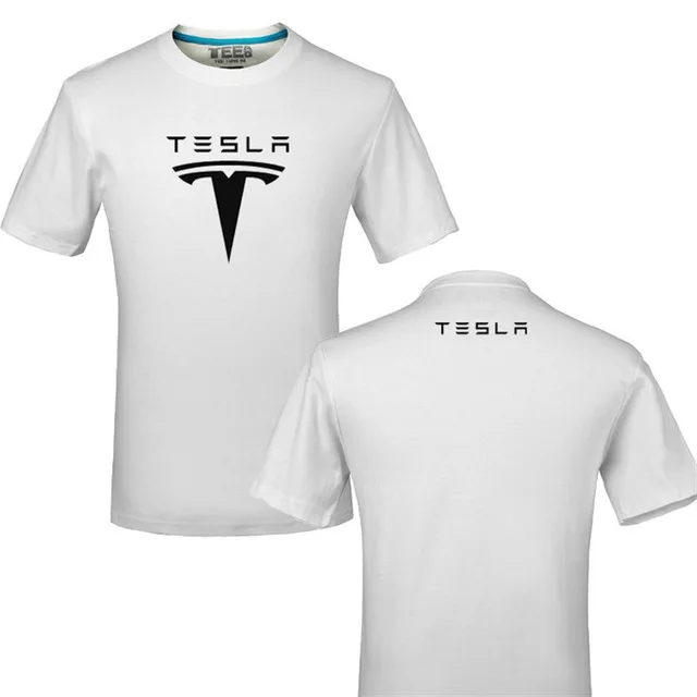 Забавная футболка с логотипом Tesla из хлопка с принтом Летняя Повседневная футболка унисекс футболки f - Цвет: 4