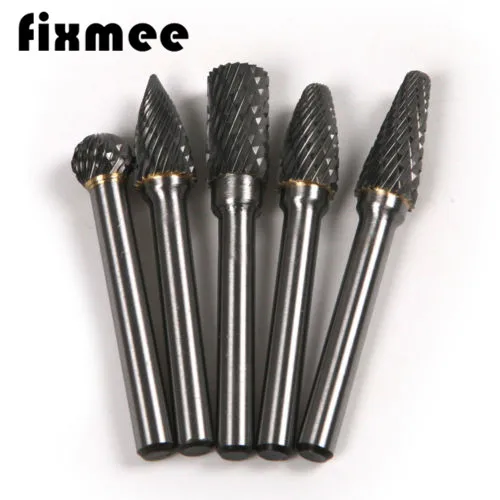 Cutting Dia,3mmShank Dia,Tungsten Carbide Rotary Burr Set Taper Points Head Fit Dremel Engraving Bits Burrs Grinding Engraving Tools for DIY Woodworking Plastics TYPE M 6mm Wokesi 10Pcs 1//4