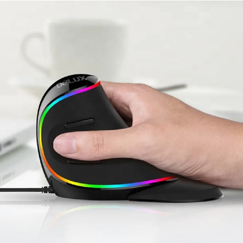 Модная популярная Вертикальная игровая мышь 4000 DPI RGB светильник светящийся usb