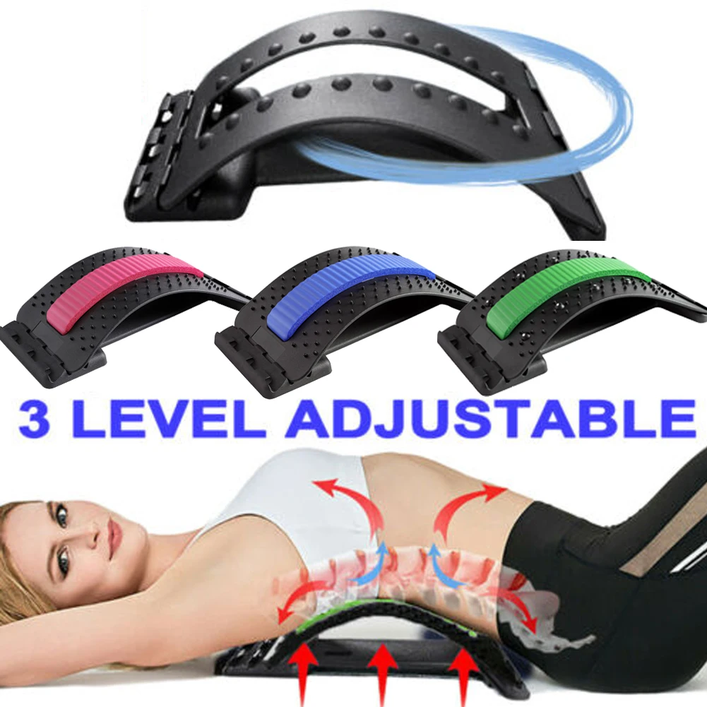 

Back Stretch Equipment Stretcher Fitness Relieve Lumbar Massager Relief Corrector Health Care For Women Men Adult Outside Home
