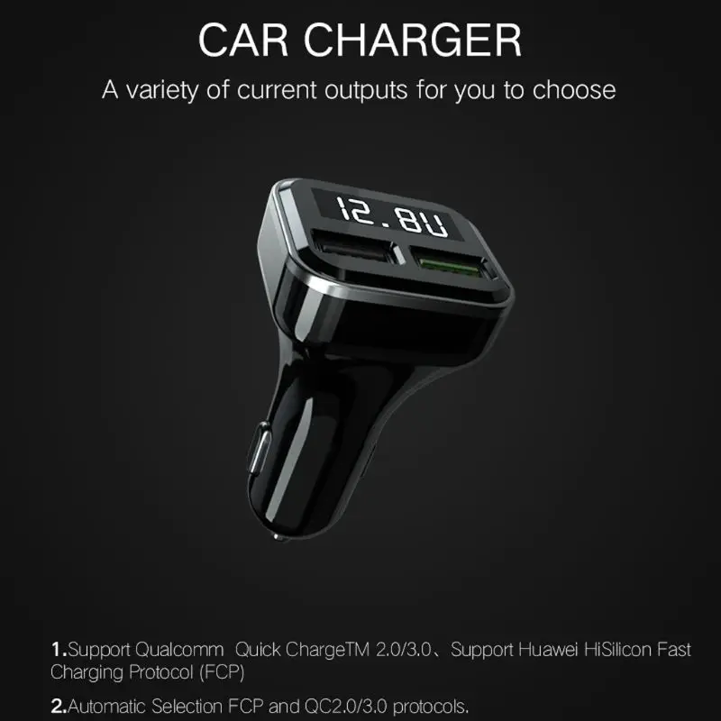 Горячая Быстрая зарядка 3,0 двойной зарядное устройство usb светодиодный дисплей напряжения тока для iPhone htc YHQ