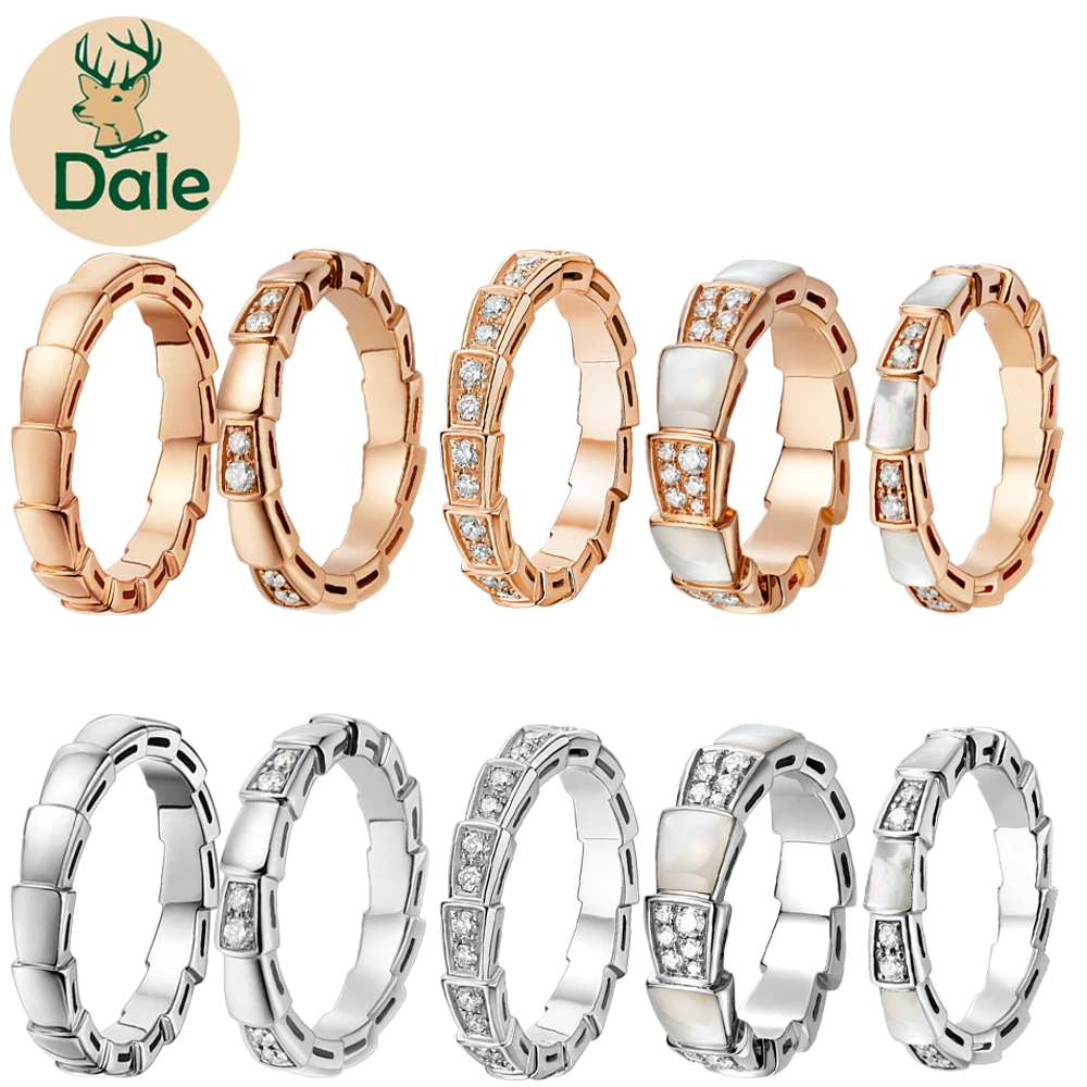 

Dale High quality original fit Bulgaria S925 sterling silver ring couple style agate diamond snake shape brand design ladies trendy fashion jewelry wedding gift