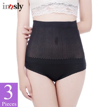

[3 Pieces] Women Control Panties High Quality Mesh Belly Hip Slimming Body Shaper Corset Abundant Female High Waist Panites