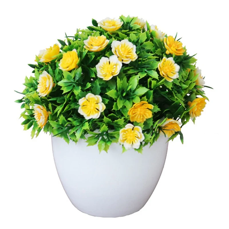 

Artificial Flower Potted Desktop Fake Plants Bonsai Plastic Fake Flower Potted Plant Home Garden Deocration Supplies