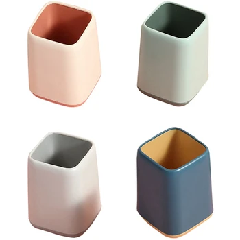 

Desk Pen Holder Stand Two-Tone Pencil Cup Pot Desk Organizer Makeup Brush Holder