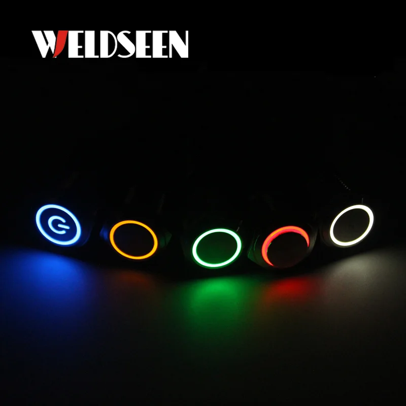 push button switch 12/16/19/22mm Metal Push Button Switch Momentary Latching Fixed Electric On Off Power Start Stop LED Light 3V 6V 12V 24V 220V