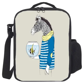 

Portable Lunch Bag For Women Kids Men Zebra Aquarium Fish Stripes Insulated Box Tote Bag Thermal Cooler Food Bag