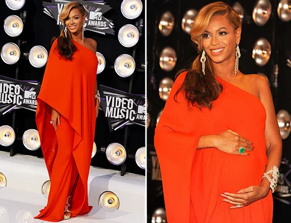 Beyonce Vestido Big Size Orange One Shoulder Long Prom Party Gown Evening Dresses For Pregnant Women Gown evening dress