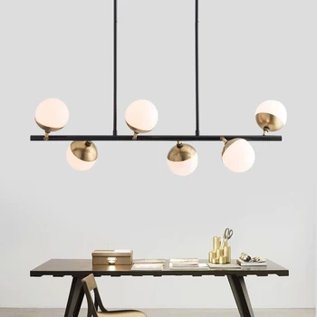 

Nordic Pastoral Small Restaurant Bar Living Room Pendant Light Modern Glass Ball Branch Spider Clothing Store Pendant Lamp