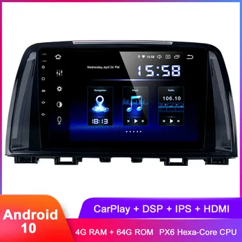 

9" IPS 1280x720 Android 10 Car Stereo GPS For Mazda6 Atenza 2013 2014 2015 In Dash 1 Din Auto Radio WiFi DSP Audio Video System