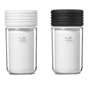 

250Ml Tire Air Humidifier Diffuser Two Modes Colorful Lights No Noise Humidification Automatic Power Off for Car