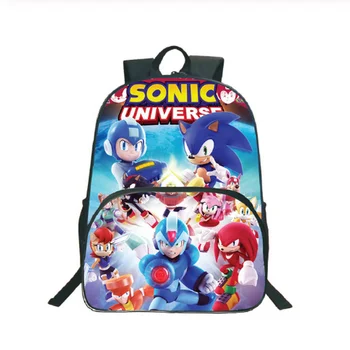 

High Quality Sonic School Backpack Popular Pattern Laptop Backpack Teens Kid Boys Girls Students Daily Bags