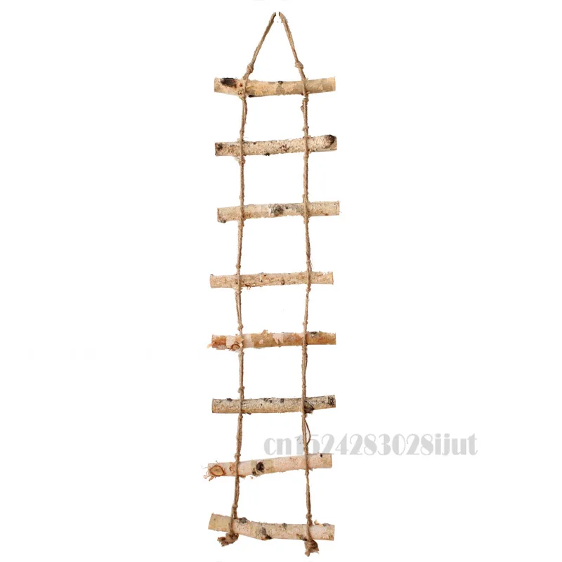 Escalera creativa para pared, palo de madera de abedul, cuerda de cáñamo, escaleras colgantes, decoración de jardín, soporte para plantas trepadoras _ - AliExpress Mobile