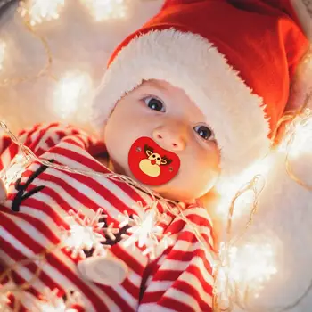 

Baby Pacifier Unique Soft Santa Clasu Elk Shaped Silicone Pacifier for Infant Kids Chritsmas New Year Gift Feeding Toys Pacifier