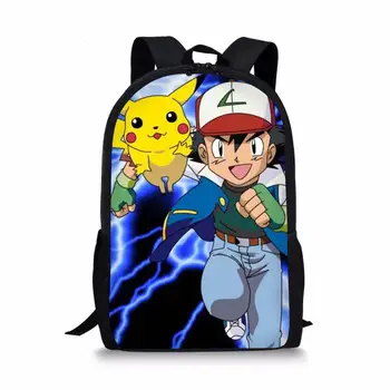 

Nopersonality School Bag Set Cartoon Anime Pokemon Print Kids School Bag for Girls Boys Elementary Primary Children Bookbag